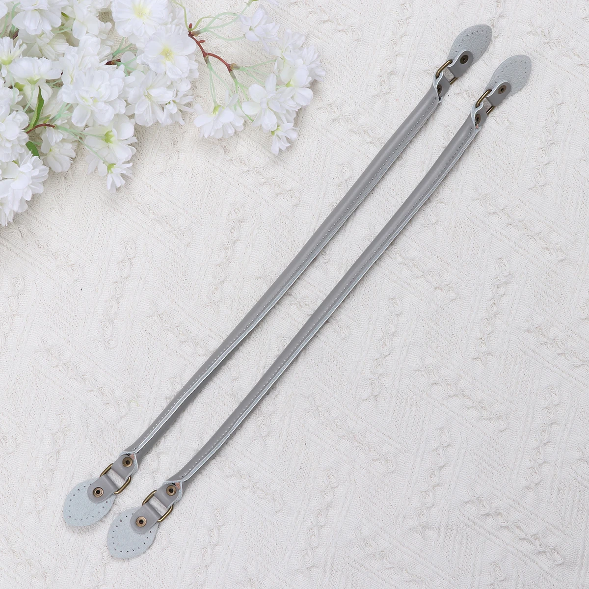 

1 Pair 60Cm Bag Handles Sewing Straps Tote Handbag Replacement Accessories Thickened Belt Grey Durable Diy