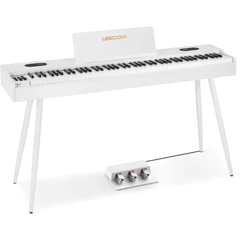 

Piano Keyboard 88 Key Weighted Digital Piano Beginners Full-Size Electric Keyboard with Portable Adapte Triple Pedal LED Scren