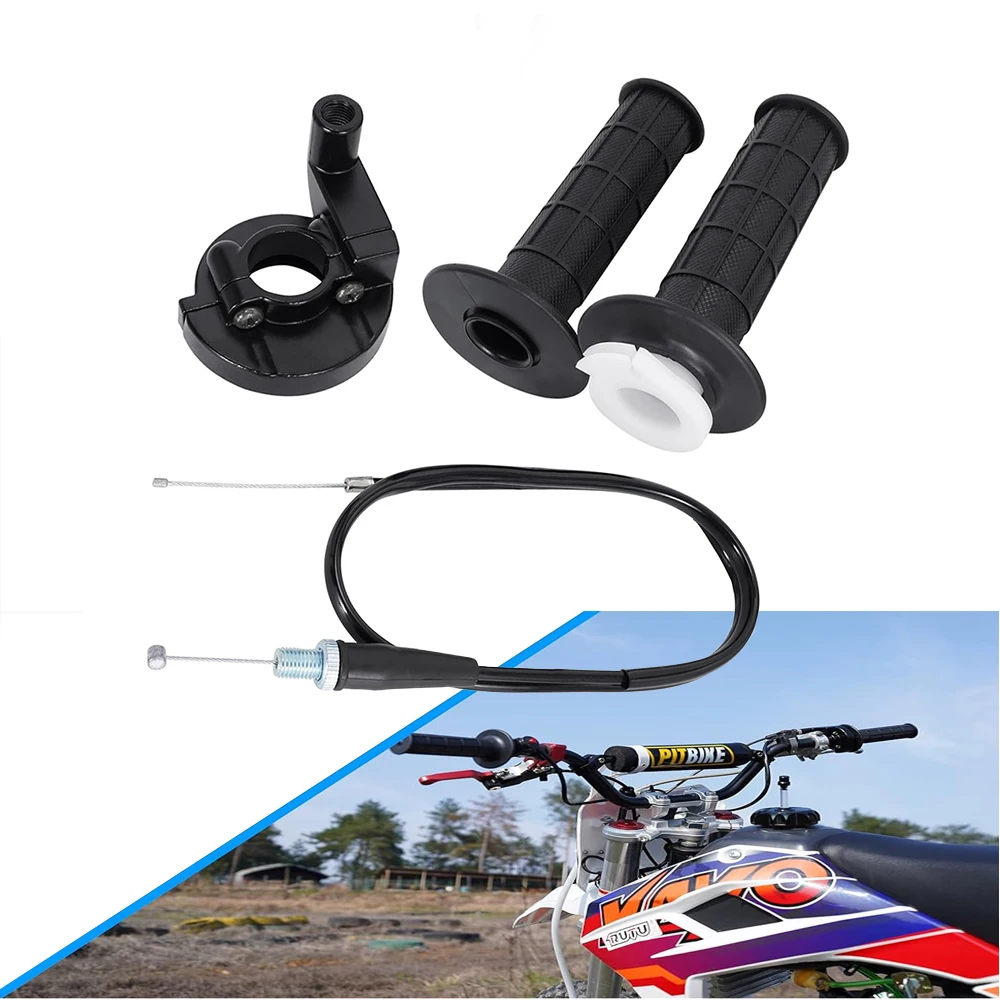 

1Pair Universal Throttle Accelerator Handle Grips and Cable Set Motorbike Accessories Handle Bar 7/8" 22mm Motorcycle Grip