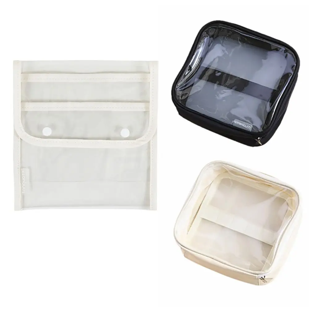 High Quality PVC Pen Bag Large Capacity Visible Pencil Case Student Stationery Transparent Color Pen Storage