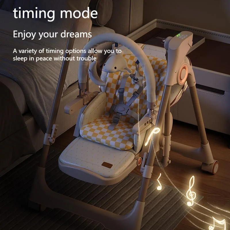 كرسي هزاز للأطفال كهربائي 2 في 1 وكرسي مرتفع - مقعد للرضع متعدد الوظائف مع ارتفاع قابل للتعديل للتغذية والتهدئة والاستخدام المنزلي #3