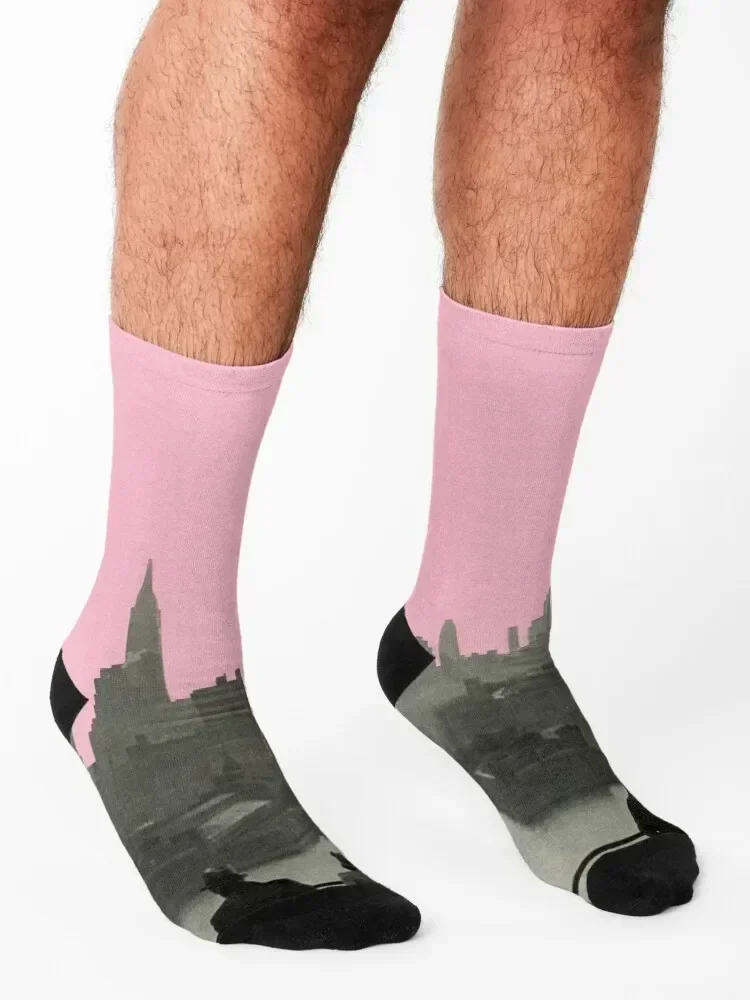 جوارب نيويورك ليالي مخصصة جديدة في جوارب رياضية زهرية للرجال والنساء للهوكي جوارب رجالية عصرية مجنونة للنساء