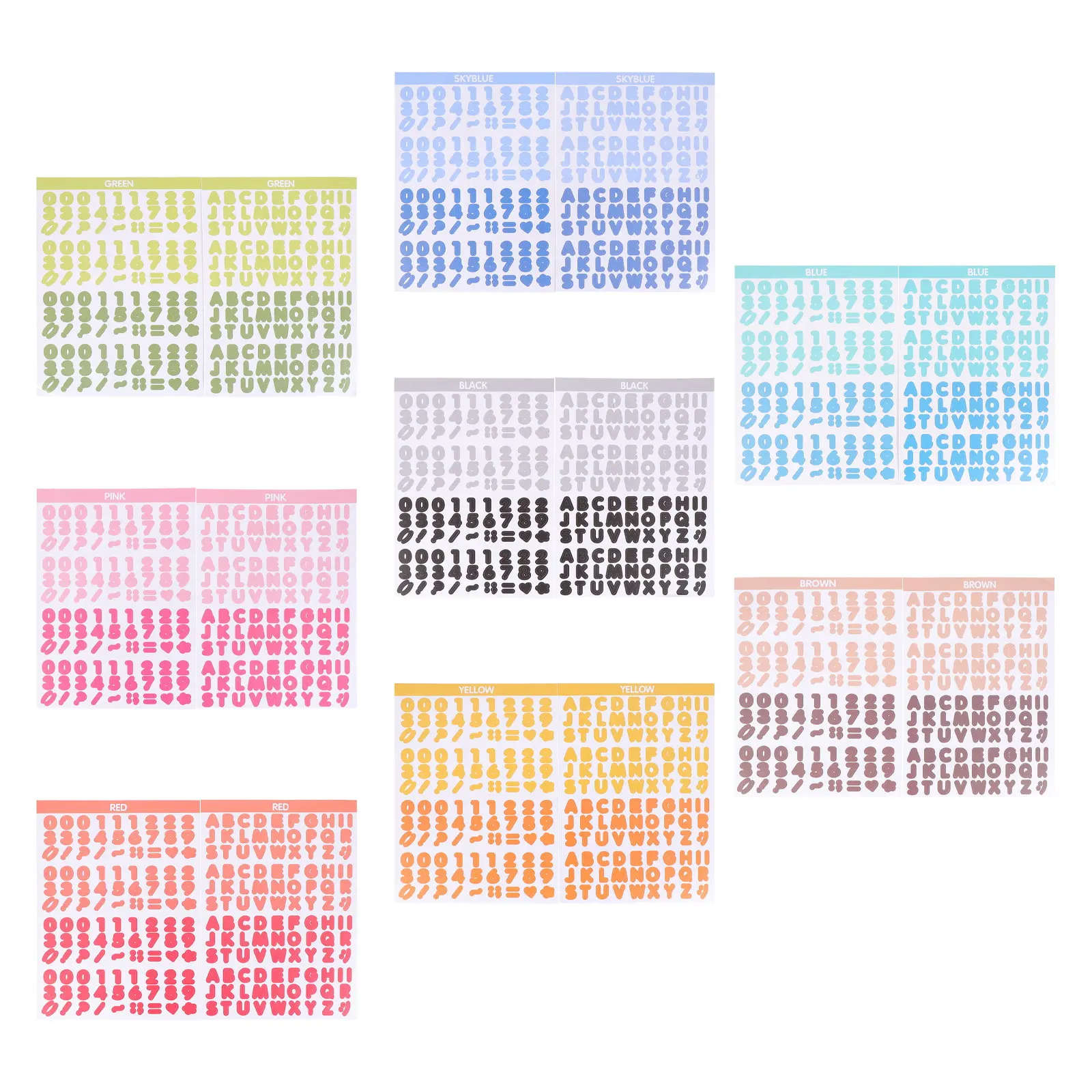 

16 Sheets Alphabet Letter Stickers Decorative Colorful Paper Decals for Envelopes Albums DIY Craft Projects School Office