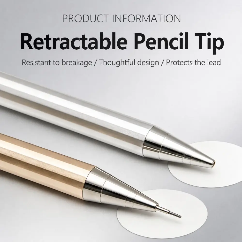 13pcs/set Metal Mechanical Pencil Set Low Center of Gravity 0.5/0.7mm HB Lead Pencils Break Resistant Sketch Pencil Kit