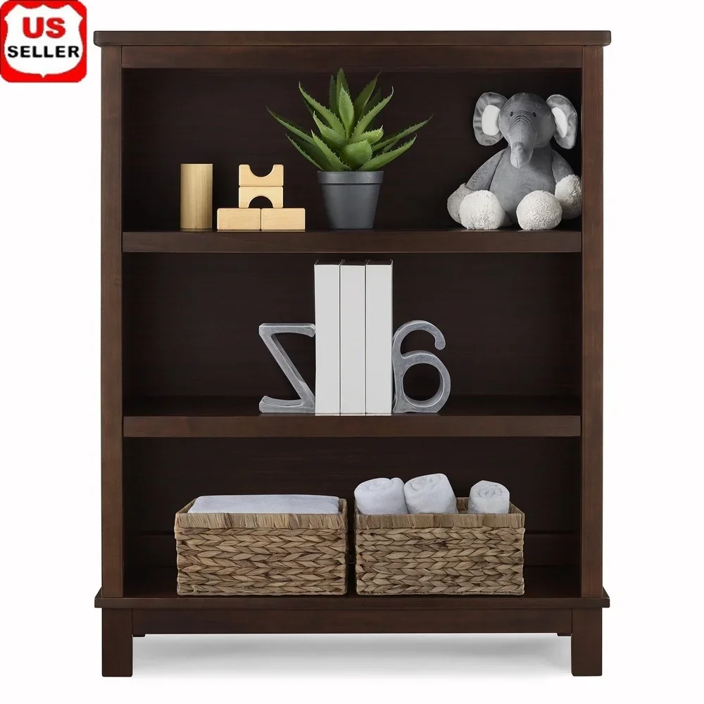 

3-Tier Kids Book Shelf Sturdy Wooden Organizer Unit Toys Books Nursery Playroom Storage