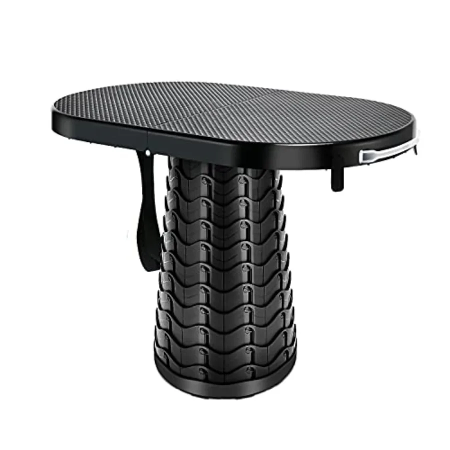 

Small Collapsible Table and Stool for Camping - Portable Lightweight Telescopic Table with Folding Stool for Picnic, Cooking, D