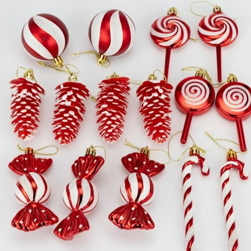 

15 Pieces of 6cm Lollipop Christmas Set, DIY Christmas Tree Pendant, Pine Cone Christmas Tree Decoration Pendant