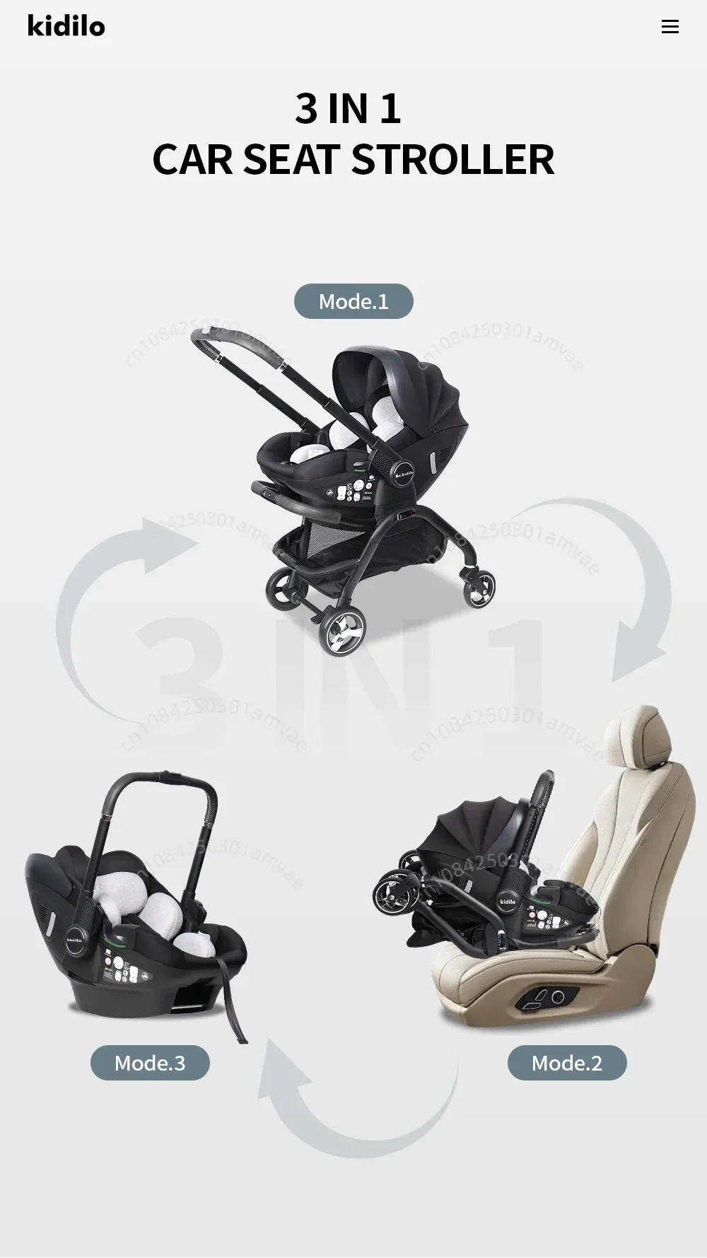 Tragbare Babywagen (einschließlich Babykörbchen für Neugeborene) und multifunktionale Babywagen, die aus der EU versendet werden – hochwertige, zusammenklappbare Babywagen. – Detail 3
