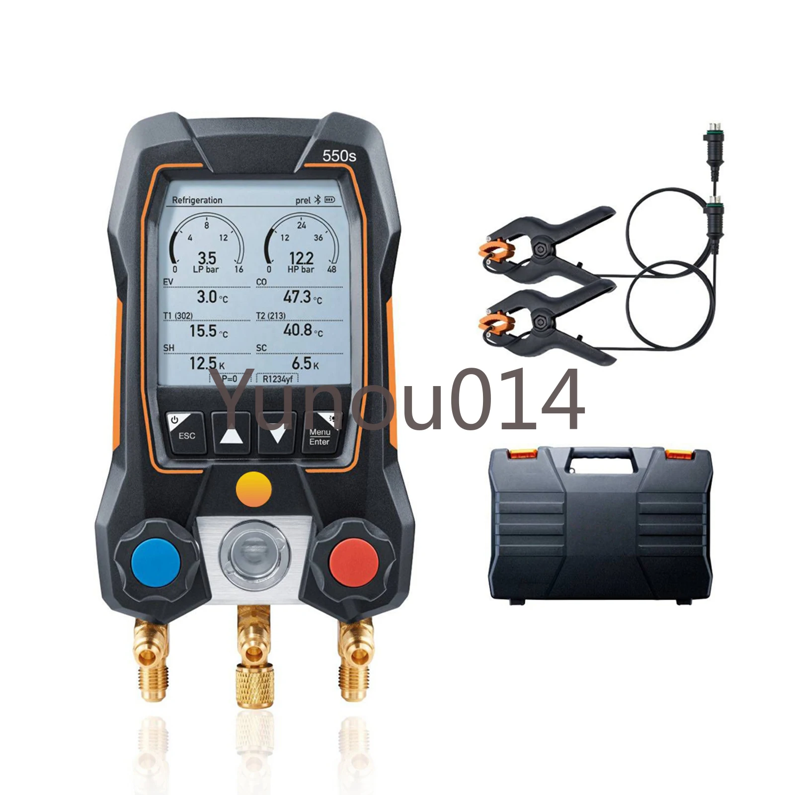 

Testo550s Smart Digital Manifold with Bluetooth, 2-way Valve Block with Fixed Cable Clamp, Temperature Probes 0564 5501, Newest