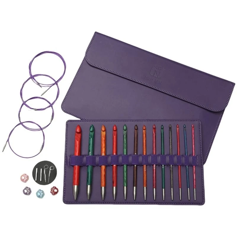 

Interchangeable Crochet Hook with Storage Bag Carpet Crochet Hook Set 3.5-12.0mm Tunisian Crochet Hook