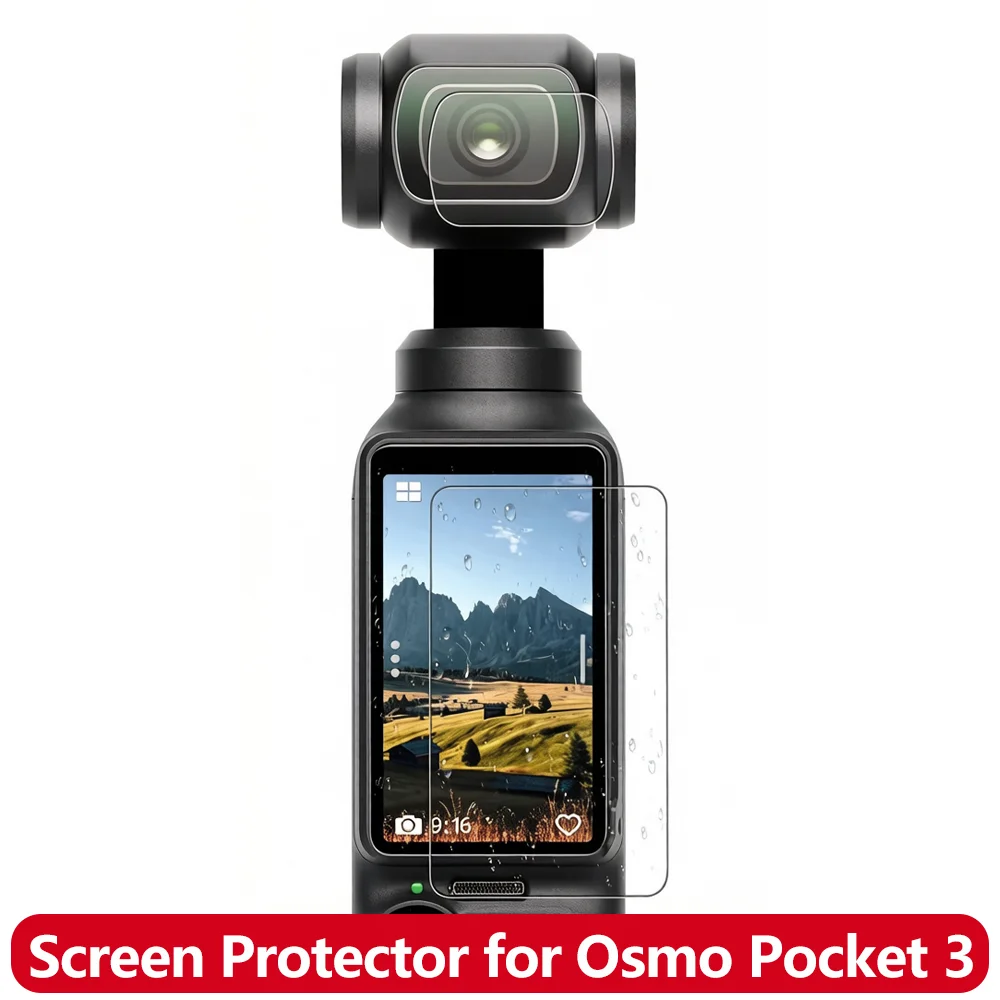 Premium Gehärtetes Glas Displayschutzfolie für DJI Osmo Pocket 3 Vollständige Abdeckung HD Klar mit Objektivschutzfolie und Reinigungsset