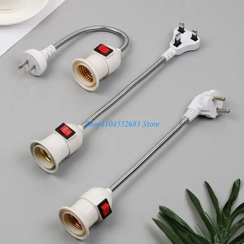 Y6GD Lamp Base Universal EU US Plug Bulb Holder with Switch Adjustable Socket Holder