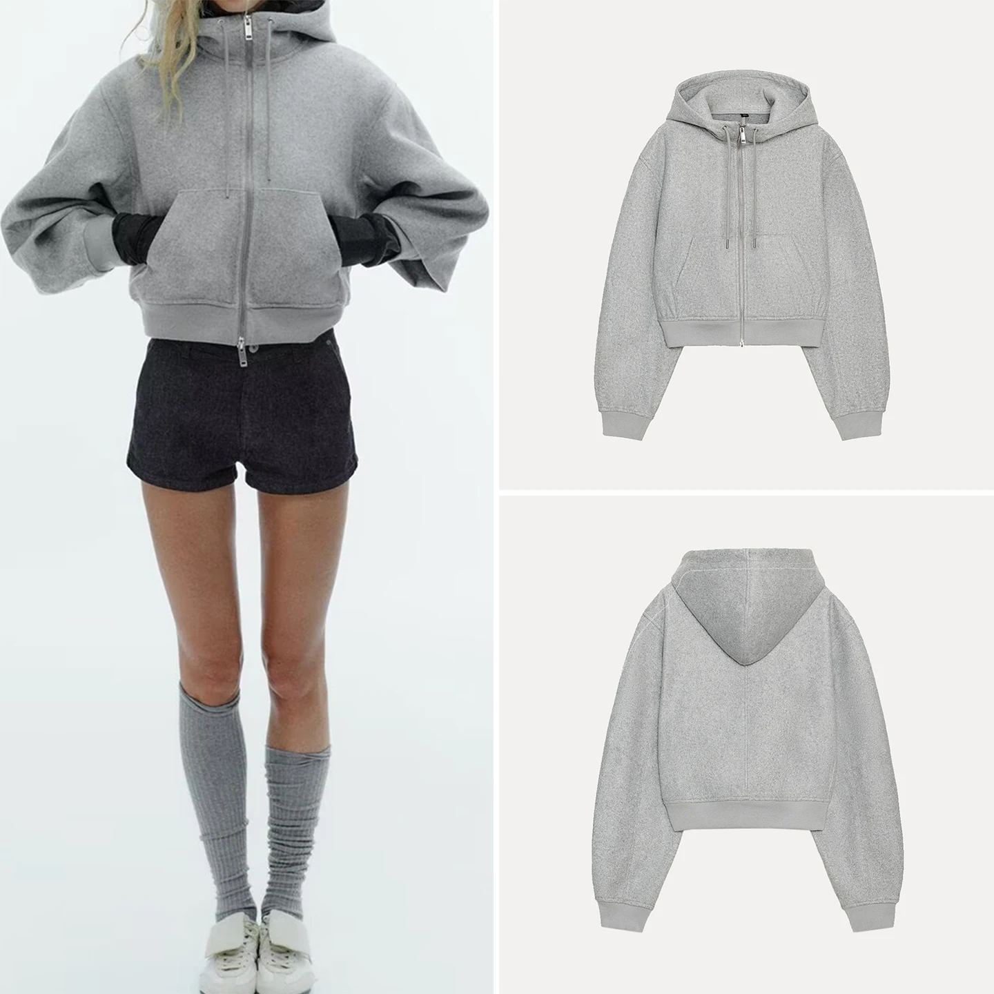 

Z Женская повседневная одежда Faion ort Puffy Sve Jaet 2025 New Sle Stand Fit на молнии для женщин