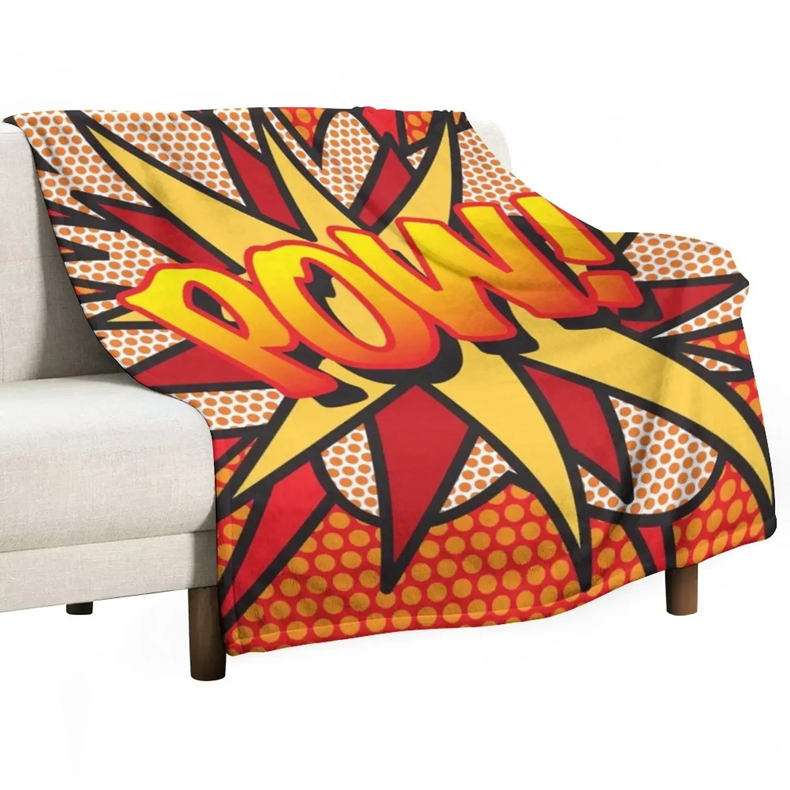 

POW Comic Book Pop Art Trendy Fun Throw Blanket Winter beds sofa bed Flannel Fabric Blankets