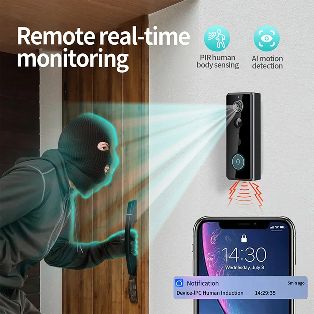 1080P Tuya Video Doorbell Wifi Motion Detect Remote Control Door Bell Camera Night Vision Waterproof Outdoor Wireless Doorbell