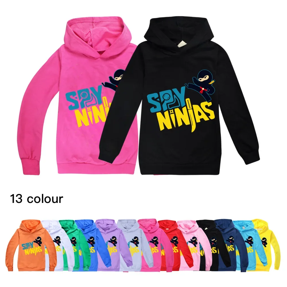 

New SPY NINJA Hooded T Shirt Cotton Baby Boy Tops Kids Fall Shirts for Teenage Girls Fashion Clothes Long Sleeve Prince Clothing