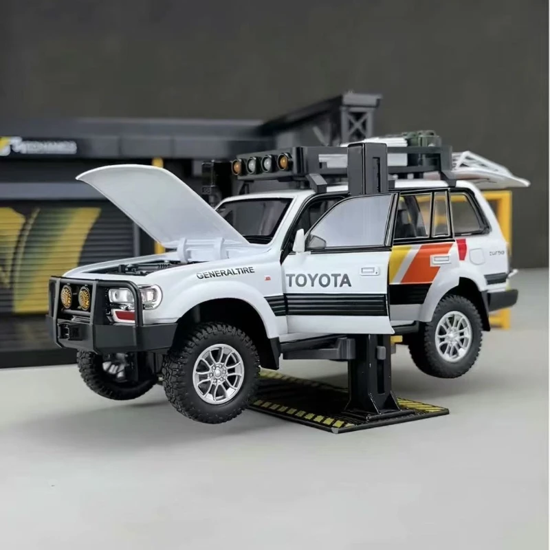 

1:24 Toyota LAND CRUISER LC80 SUV, литая под давлением модель внедорожника, игрушечная модель, сбор дисплея, орнамент, детская игрушка в подарок
