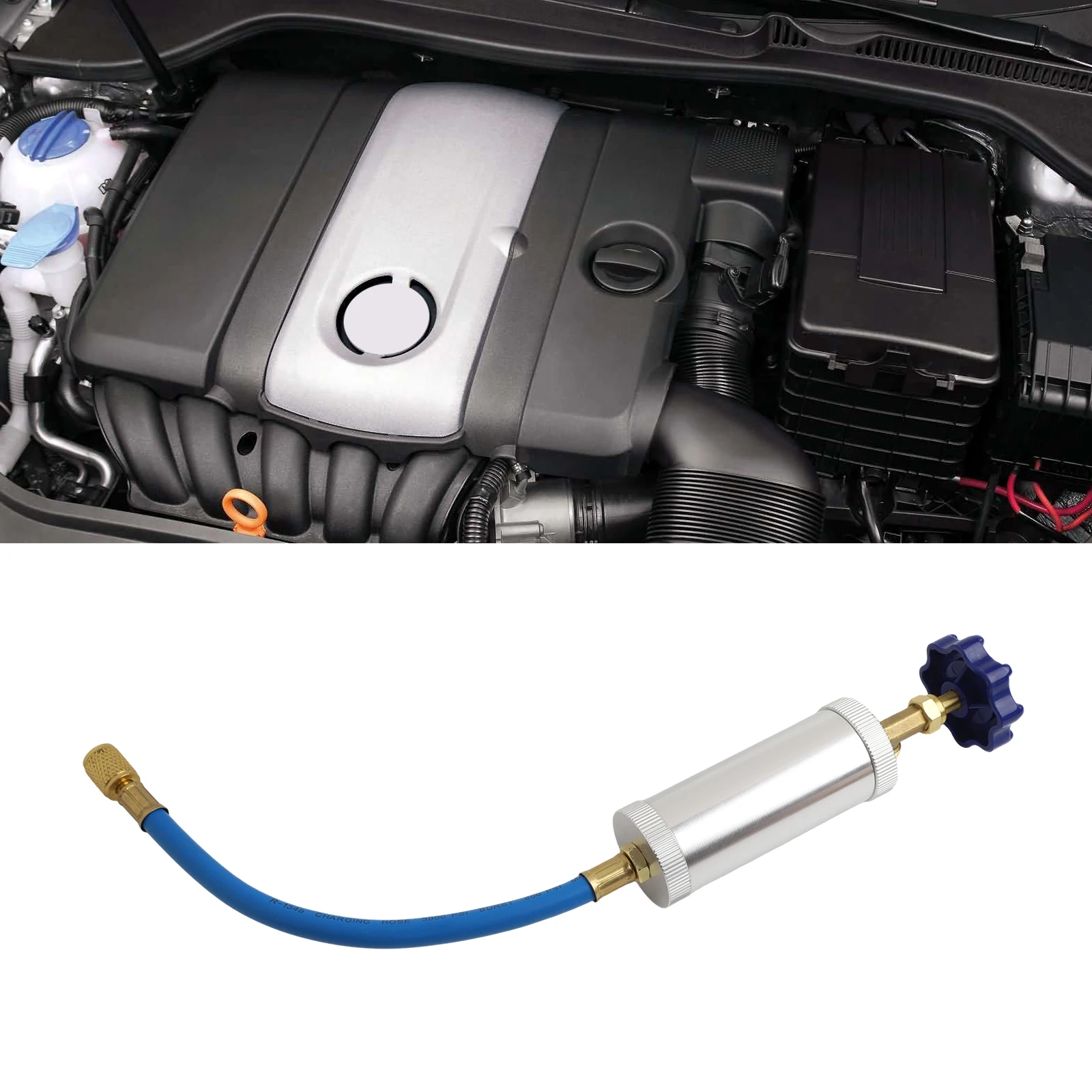 for r12 Hand Turn Oil Pump for AC Systems 600PSI to 3000PSI Pressure for Easy Integration with Manifold Gauge Set