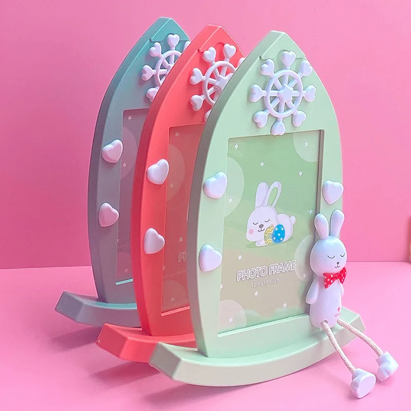 الكرتون لطيف الأطفال إطار الصورة الإبداعية 7 بوصة الأرنب الجدول الطفل إطار الصورة غرفة الأطفال الديكور هدية للأطفال #4