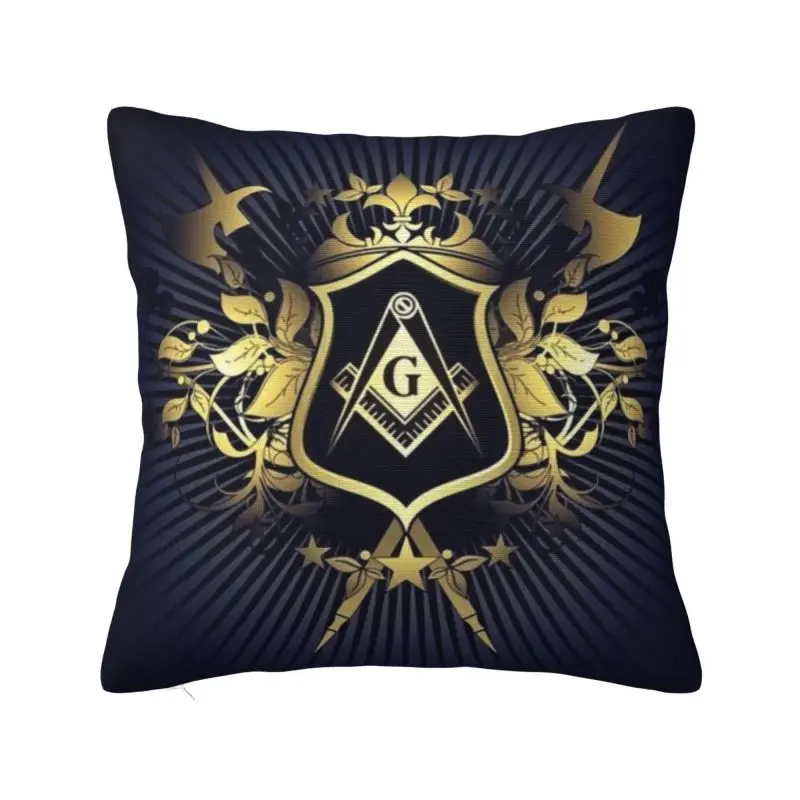 

Fashion Freemasonry Cushion Cover 45x45cm Soft Masonic Mason Pillow for Sofa Car Square Pillowcase Home Decorative