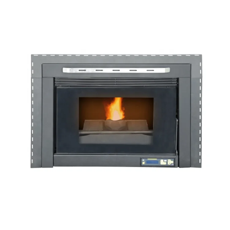 9kw Insert Pellet Stove Air Temperature Sensor Wifi Control Biomass Insert Embedded Pellet Stove