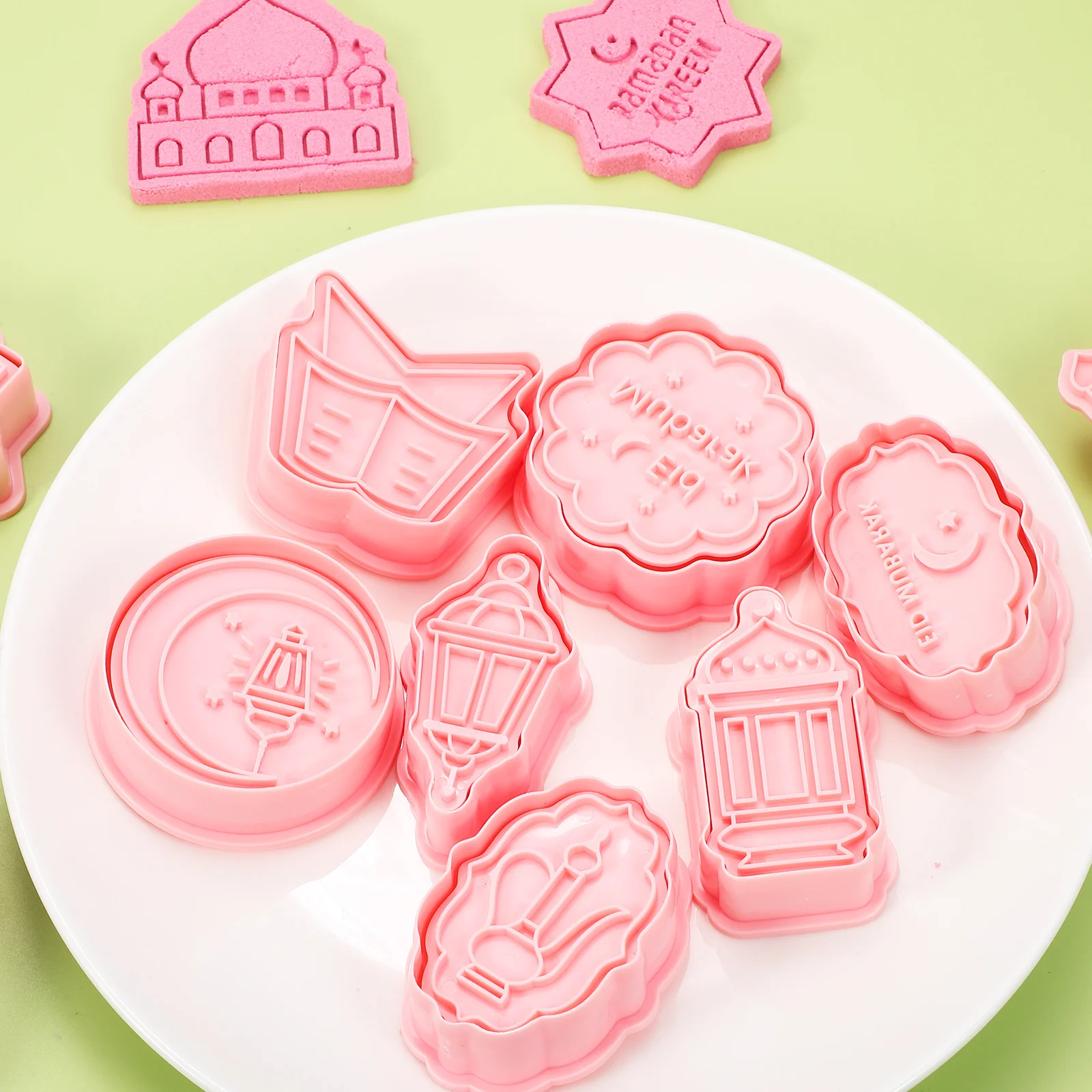 16 pezzi Eid Mubarak stampi per fondente varietà di disegni sicuri per il contatto alimentare taglierina per biscotti strumento Eid formine e timbri per biscotti