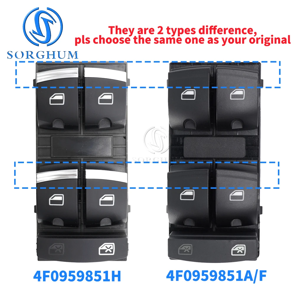 Neue Chrome 4F0959851H Master Fenster Switch Control Taste Für Audi A3 8P A6 S6 RS6 C6 Q7 2004 2005 2006 2007 2008 2009 2010 2011 4F0 959 851F 4F0 959 851A – Detail 12
