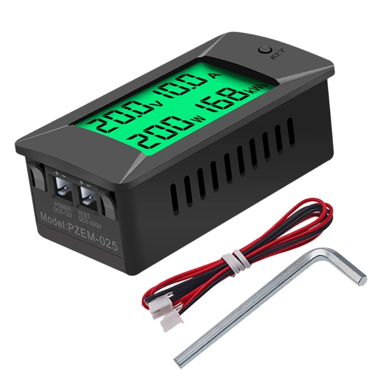1 pz DC 0-300V 0-300A Display LCD digitale corrente tensione potenza contatore di energia trasporto di goccia