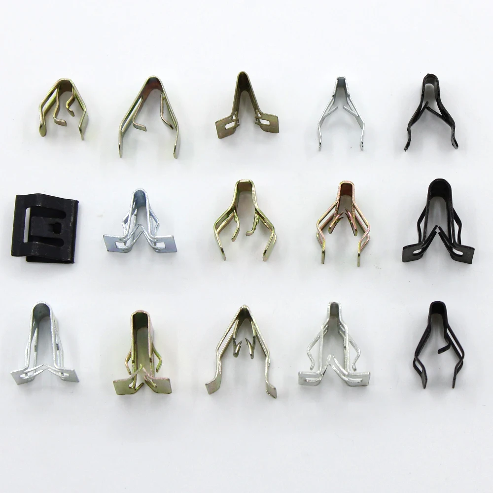 15 Kinds Models Metal Clips Fits Car Body Radios Dashboard DVD U-Type Retainers Instrument Trim Panel