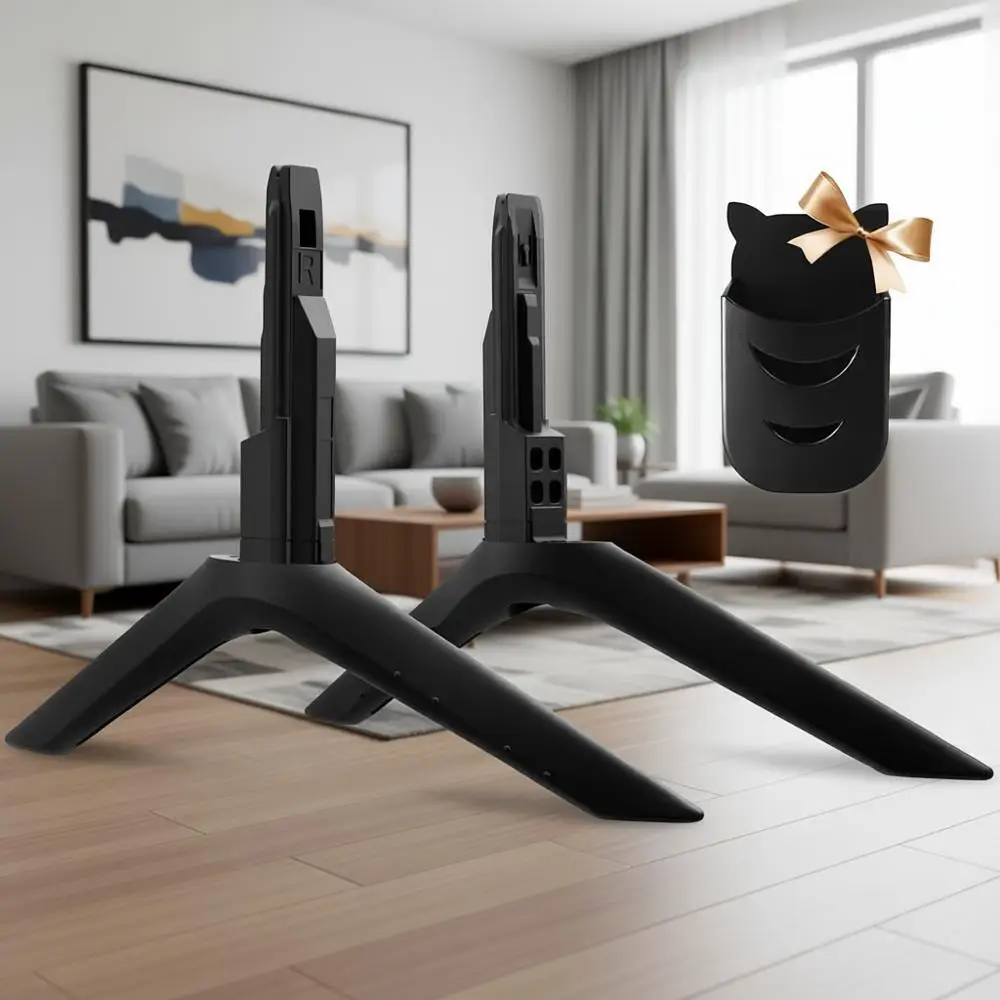 

Universal TV Stand or Legs Replacement, Remote Holder Included, Easy Assembly