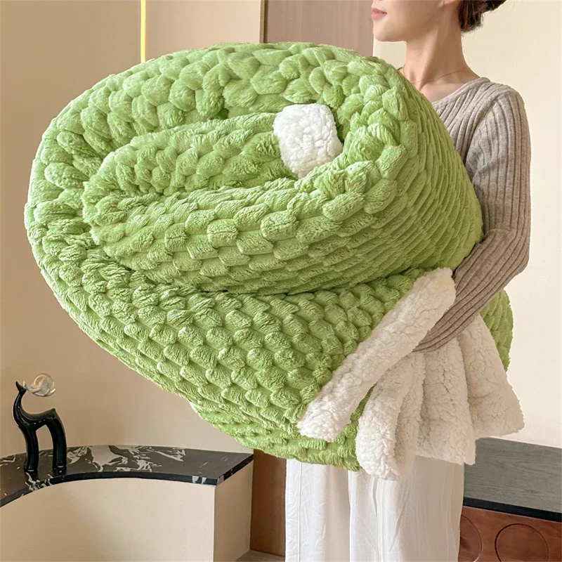 Fall Winter Thickened Encryption Artificial Lambswool Blanket Warm Skin-friendly Cloud Touch Fluffy Cozy Multi-Purpose Blankets
