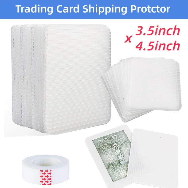 

Защитная пленка для доставки коллекционных карточек, жесткие пластиковые рукава 3,5x4,5 дюйма, полупрозрачные с закругленными углами на ленте для спортивных игровых карточек