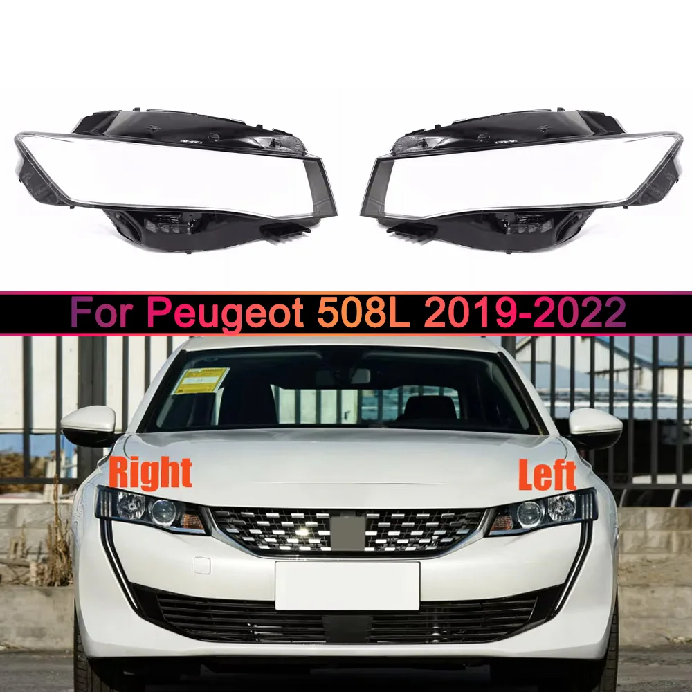 

For Peugeot 508L 2019 2020 2021 2022 Front Lamp Shade Headlight Mask Shell Transparent Cover Lens Replace The Original Lampshade