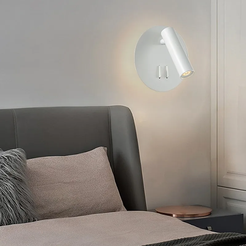 Imagem -02 - Led Reading Wall Lamp com Interruptor Carregamento Usb Quarto Ajustável Cabeceira Backlight Cabeceira Sconce Wall Light Luminária 220v