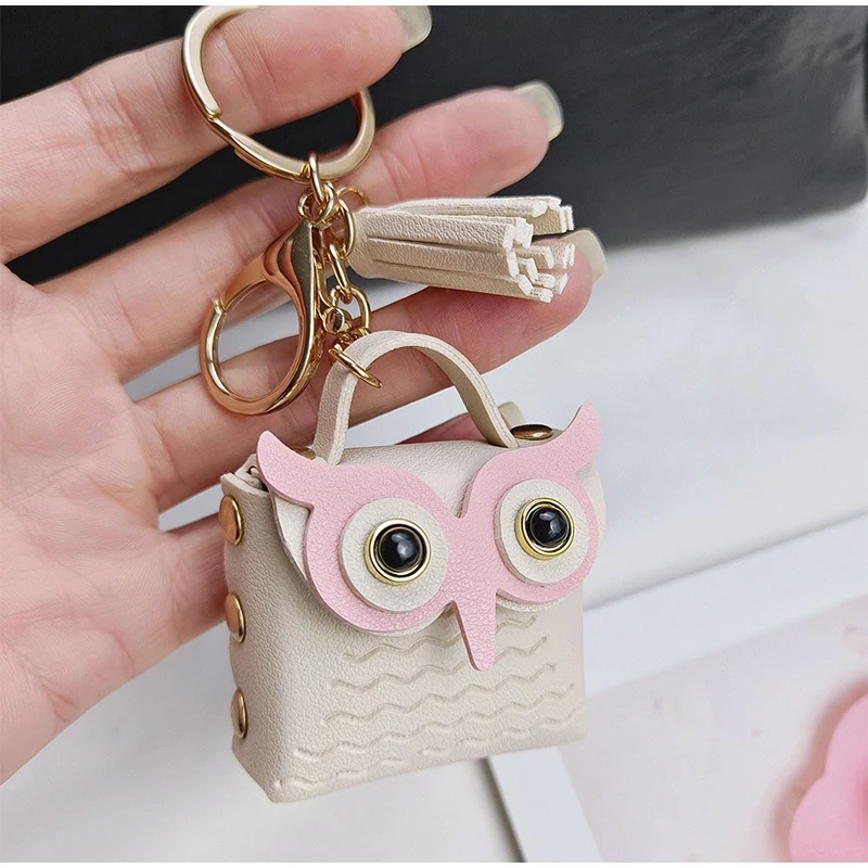 بو البومة حقيبة سحر ، زوجين كيرينغ قلادة ، المدرسية/حقيبة يد/محفظة/حقيبة الظهر شنقا الديكور ، مفتاح سلسلة الملحقات ، هدية عيد ميلاد