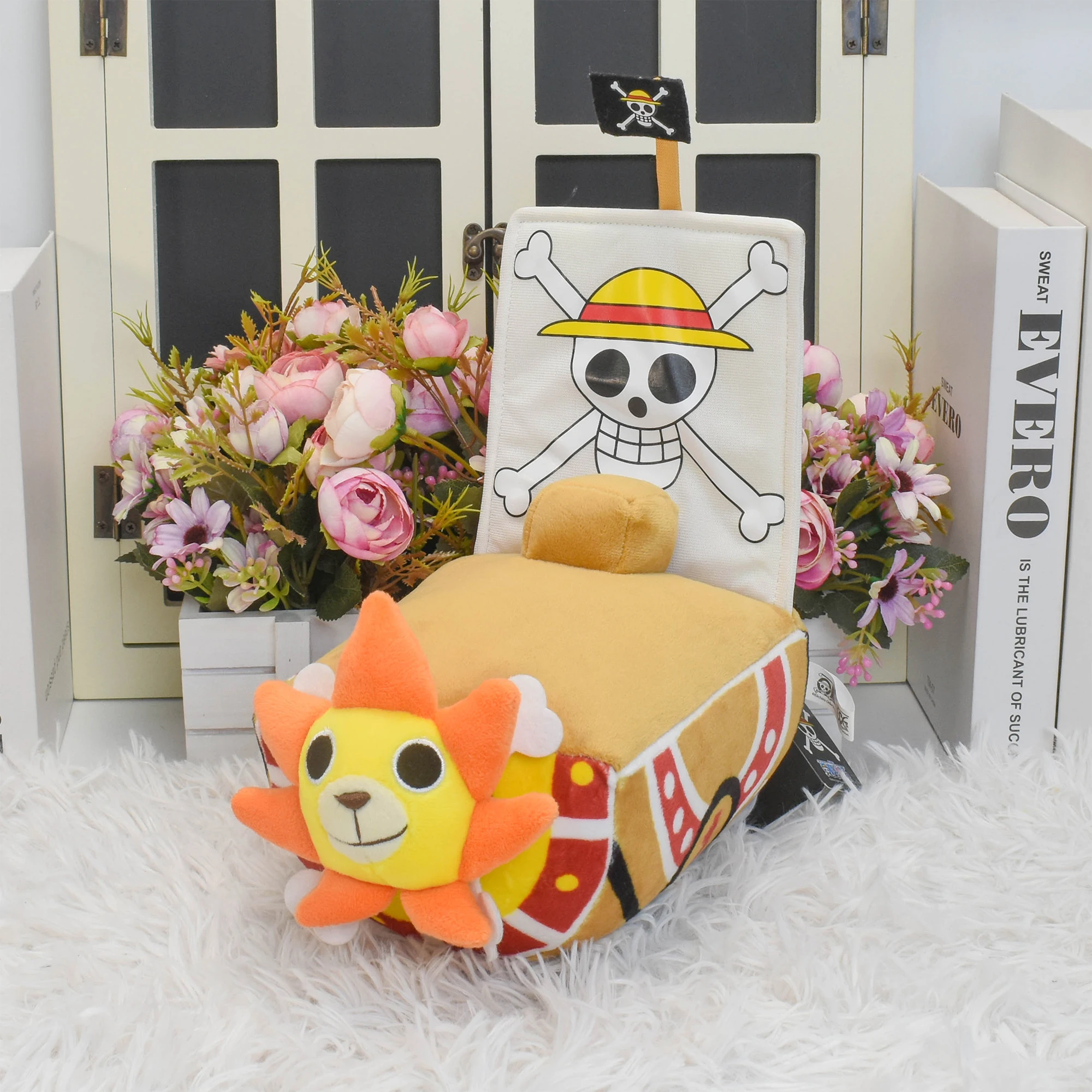 Anime Asli One Piece Thousand Sunny Going Merry Laboon Mainan Mewah Boneka Anime Lucu Boneka Peluche Hadiah Ulang Tahun