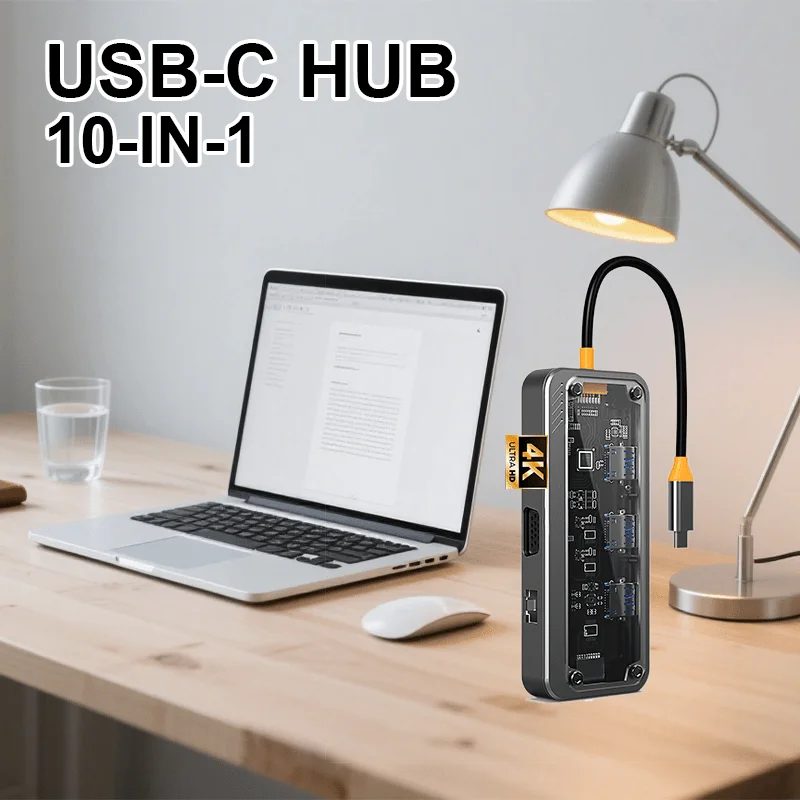 

USB C Hub For MacBook Pro/Air Type C to HDMI Adapter Thunderbolt 3 PD SD TF Card Reader - Compatible Type C Hub Adapter
