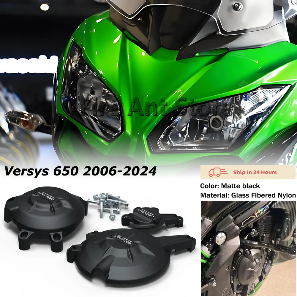 

For KAWASAKI Versys 650 2006-2023 Nylon and Fiberglass Composite GB Racing Engine Protection Cover motorcycle accessories