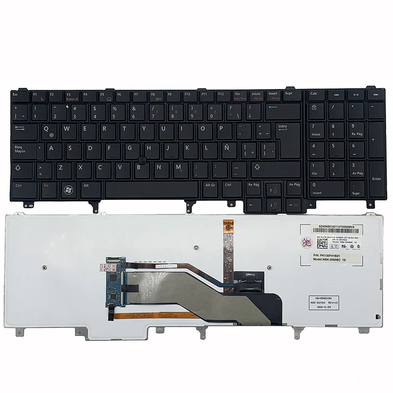 New keyboard For Dell Latitude E6520 E6530 E6540 E5520 E5530 Backlit Spanish Latin Teclado Keyboard w/Point