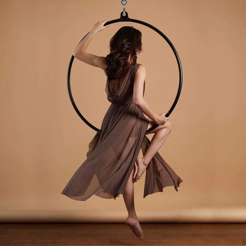 

Black aerial yoga rotating rings aerial dance aerial hoop yoga rotating single point