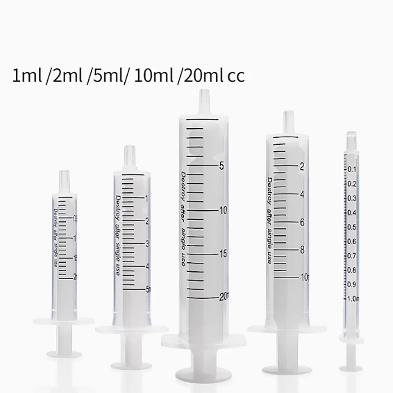 

Disposable rubber ring-free plastic syringe liquid adder plastic syringe syringe sampler 1/2/5/10/20ml