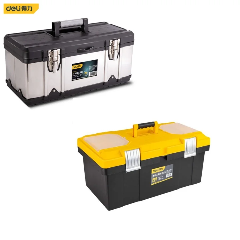 17'' Stainless Steel Tools Stroage Box Multi-layer Large Capacity Heavy Duty Tool Boxes Organizers for Electrician Woodworking
