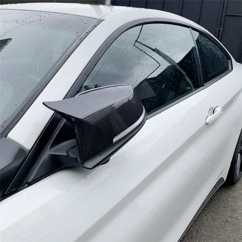

Car Bullhorn Mirror Cover Component For BMW 1 2 3 4 X1 I3 Series F30 F20 E84 Carbon Fiber Pattern Exterior Mirror Cover