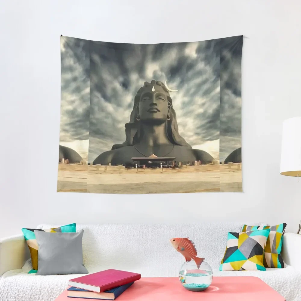 Isha Adi Yogi -Shiva statue -Mahadeva Tapestry Room Decor Cute Tapestry