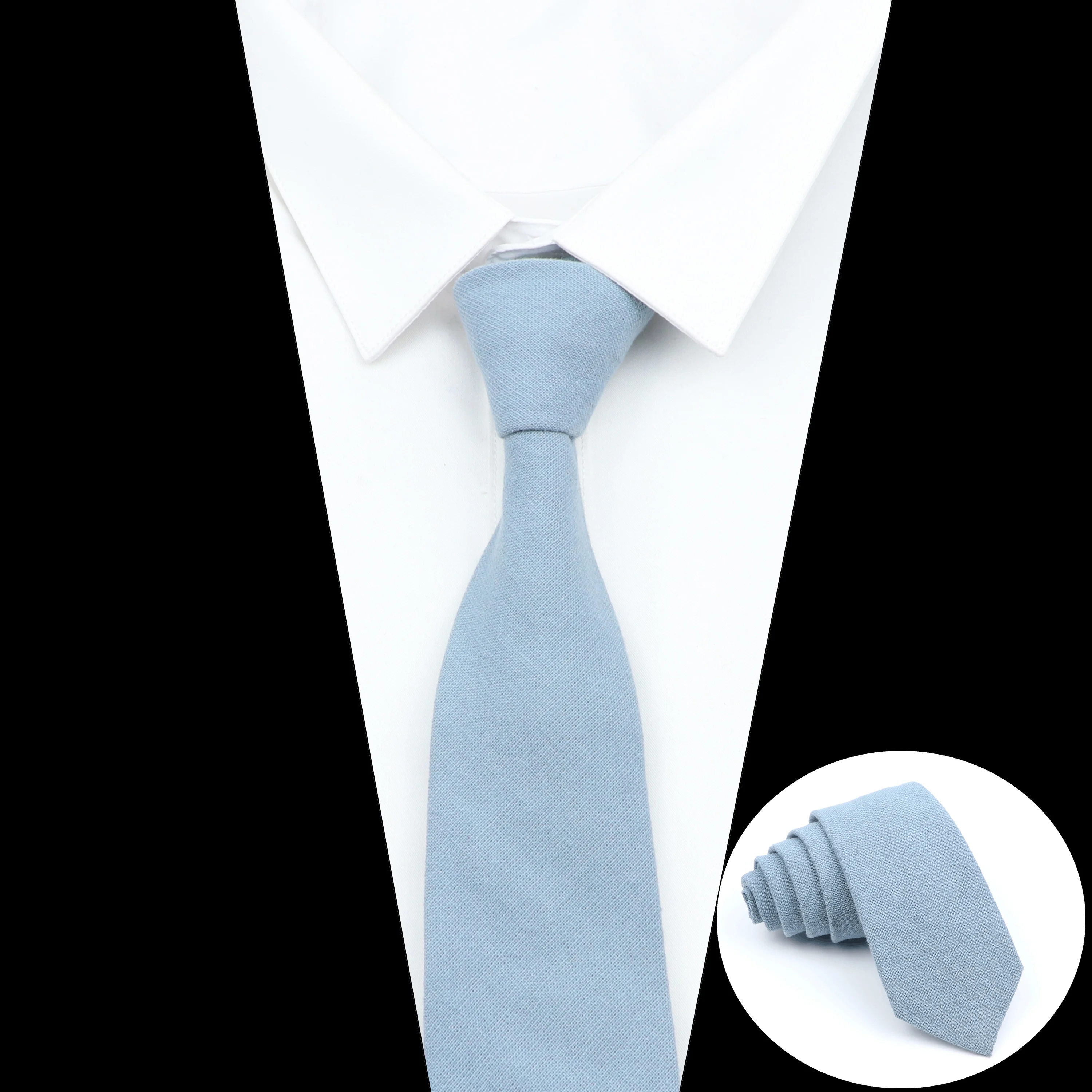 Wed Cotton Tie Solid Color Necktie For Man Woman Blue Pink Yellow Skinny Slim Ties Fashion Wedding Party Gifts Men Accessories