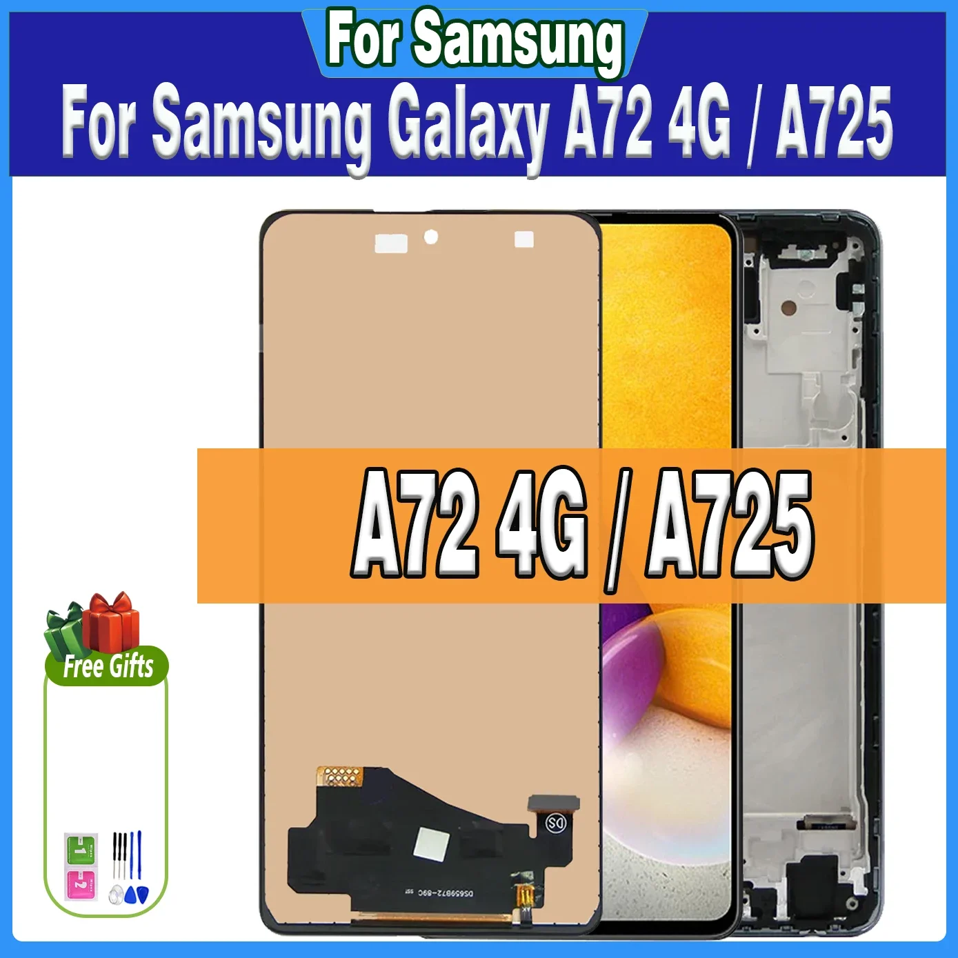 

100% протестированный для Samsung Galaxy A72 4G LCD A725 A725F A725F/DS дисплей сенсорный экран дигитайзер в сборе запасные части AAA Качество