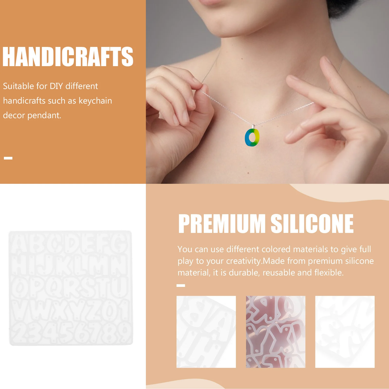 قالب سيليكون للحروف الأبجدية والأرقام، قالب إيبوكسي مرن قابل لإعادة الاستخدام لصنع المجوهرات والأقراط المعلقة المصنوعة يدويًا #3