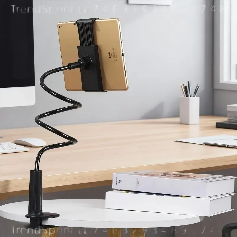 360 Degree Flexible Hose Phone Holder Lazy Tablet Stand Stable Anti-shake Adjustable Angle Clip-on for Desktop view 5