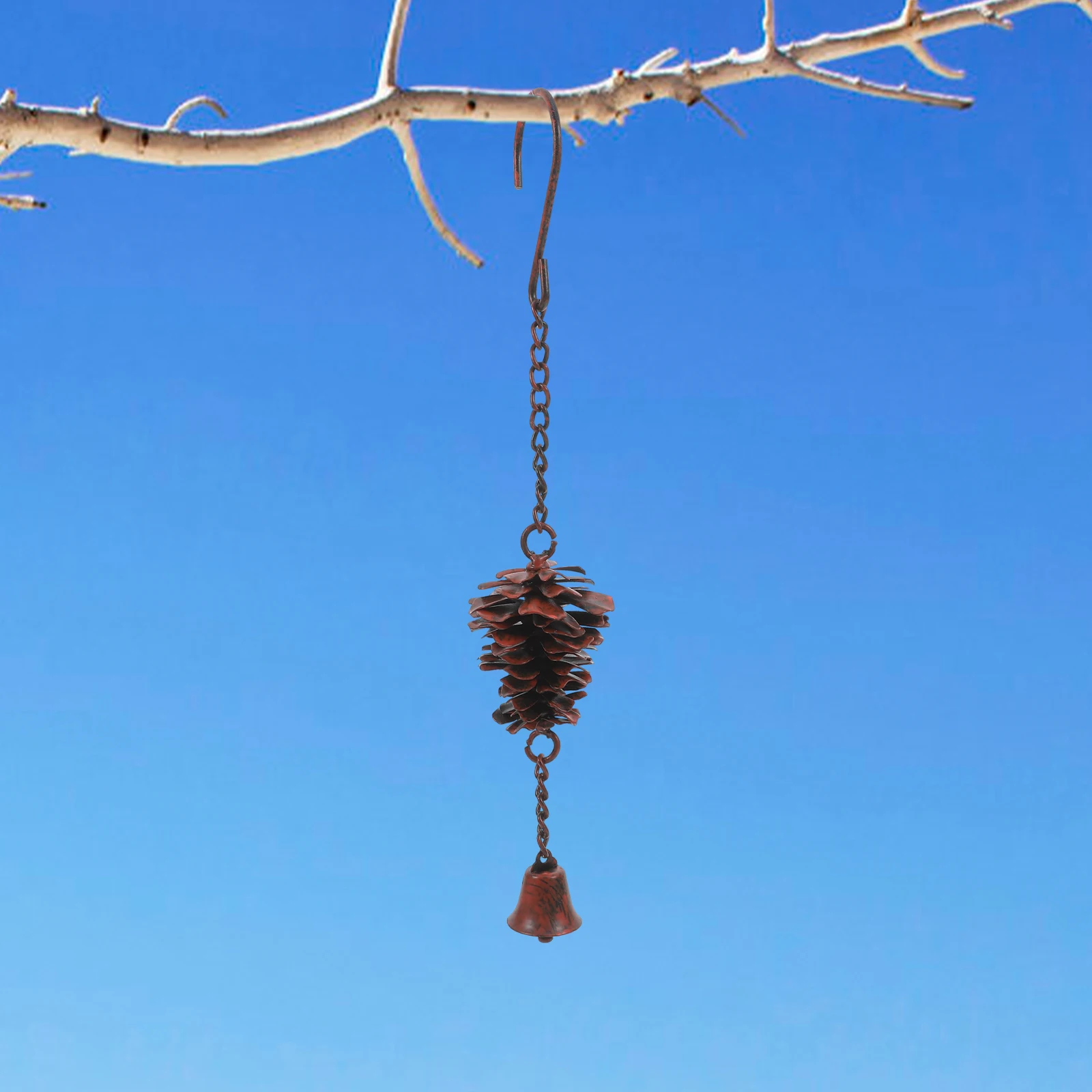 

Pinecone Wind Chime Brown Iron Xmas Decorative Bell Pendants Outdoor Hanging Christmas Ornaments Metal Garden Chimes Holiday