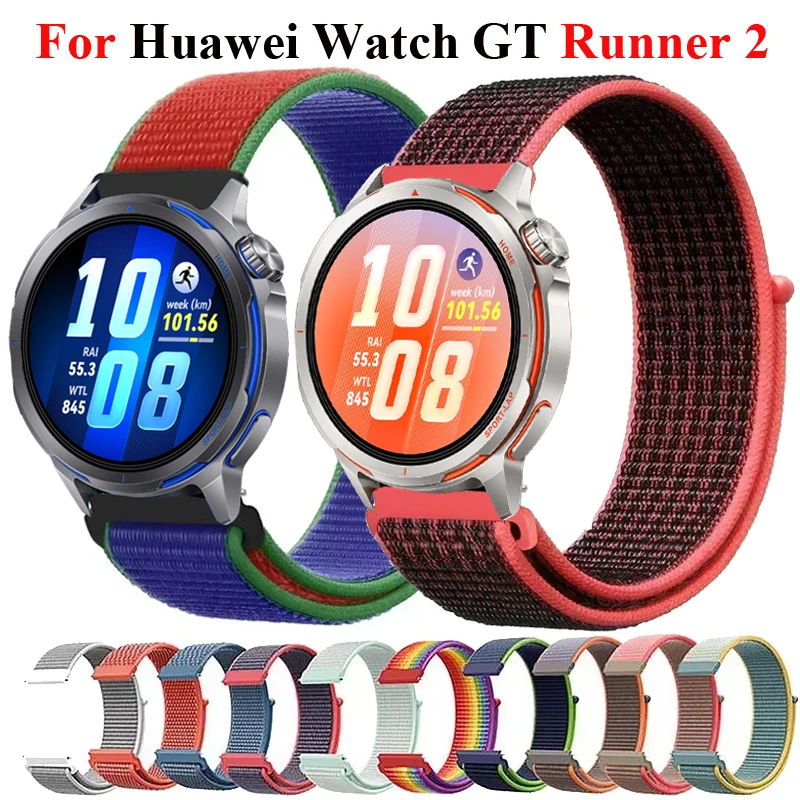 20mm 22mm Nylon-Schlaufe für Huawei Watch GT Runner 2 Sportarmband für Huawei GT Runner/GT6Pro/GT6 5 4 3 42mm 46mm/GT2E/GT3 Pro 43mm